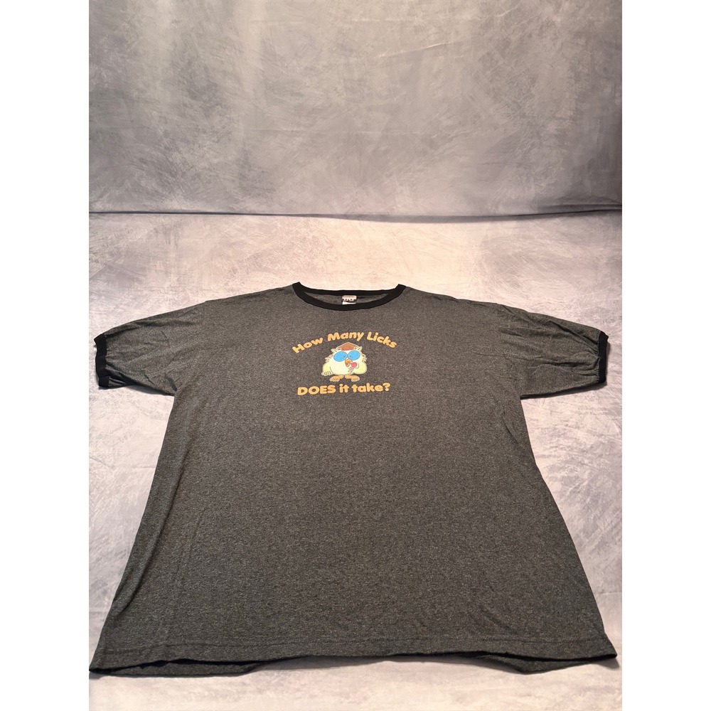 How many licks does it‎ take? cartoon shirt Mr Owl, black size 2XL NWOT